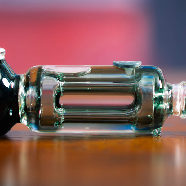 Close-up of the Revolver Coil's straight tubes inside a freezable glycerin chamber